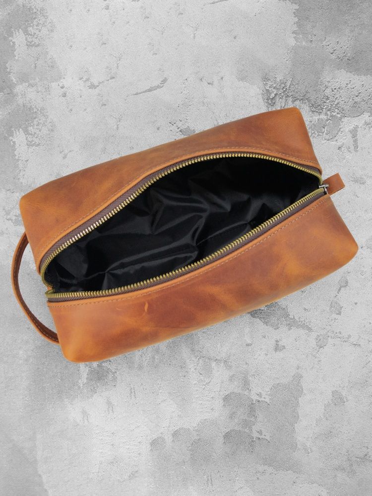 Несесер (косметичка) із натуральної шкіри crazy horse 8015 фото